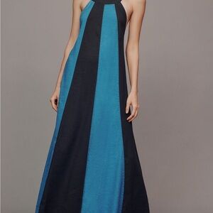 Anthropologie Blue and Navy Halter Sundress Maxi
EUC